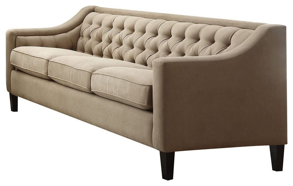 ACME Suzanne Beige Fabric Sofa Transitional Sofas by Acme