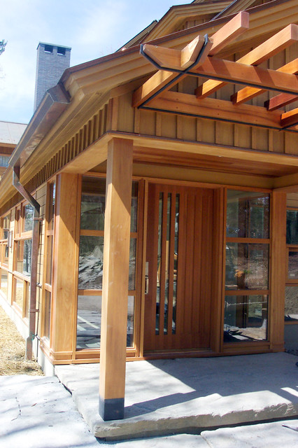 Hill Section Home rustic-entry
