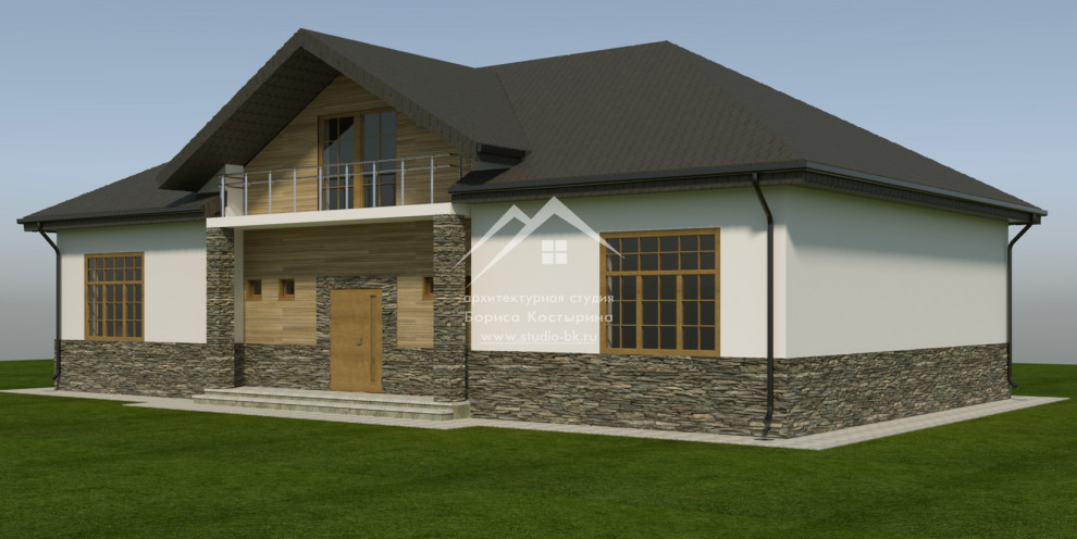 Проект двухэтажного дома в стиле кантри, 270 м²