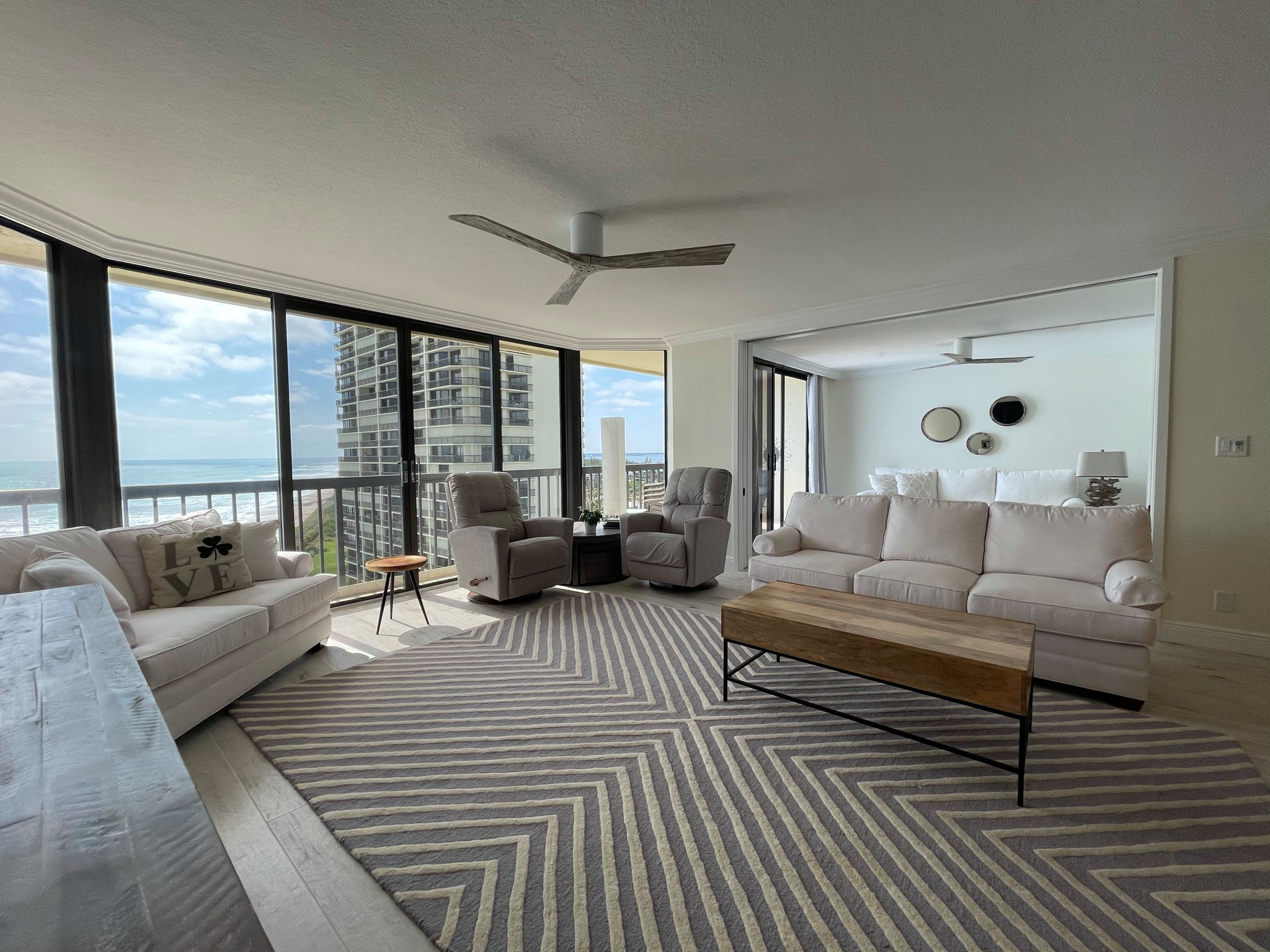 Ocean Front Living Room and Den/Guest room