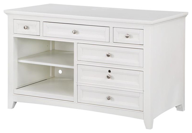 Traditional Credenza in Pristine White Finish - Beach Style - Desks And ...