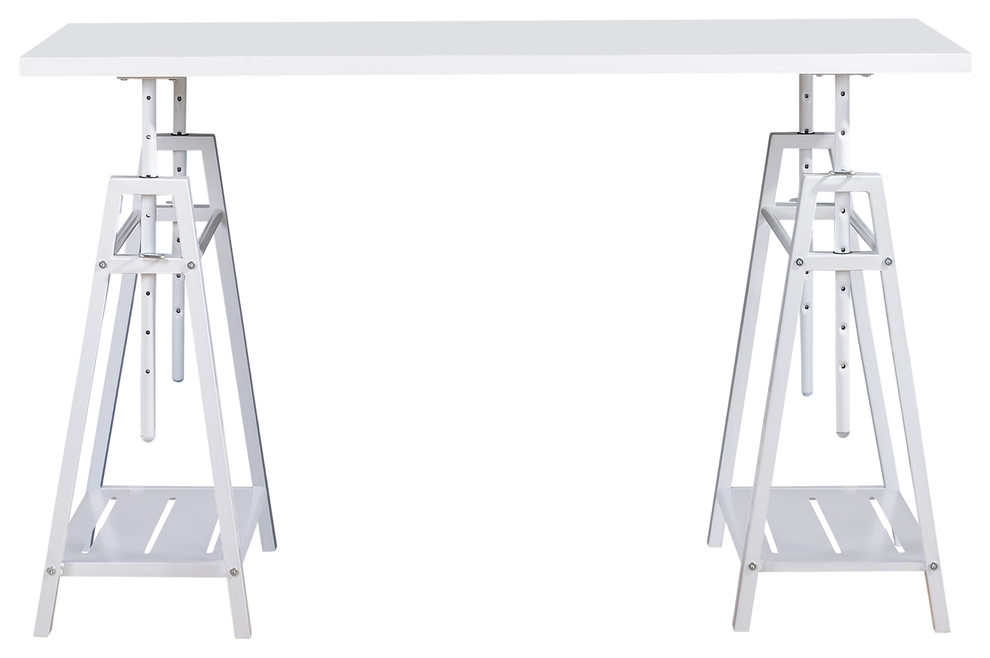 Homestar White Height Adjustable Desk