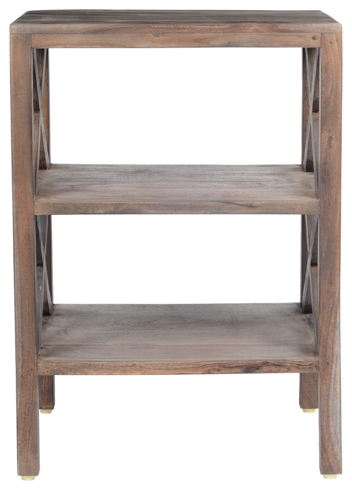 Global Archive Solid Wood XSide Accent Table, 17x24 Transitional