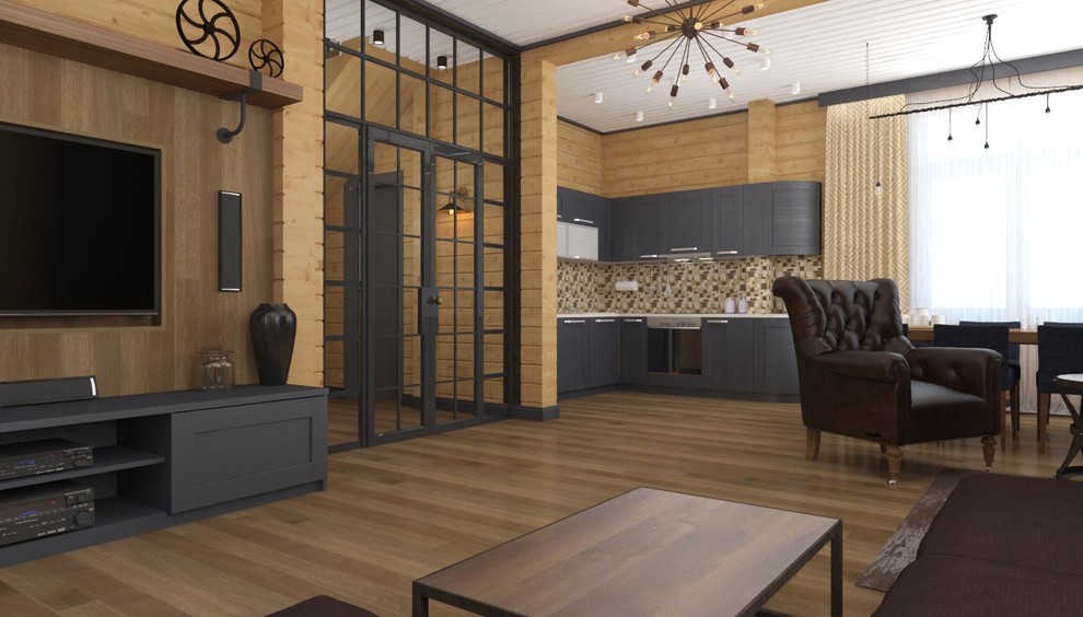 Проект интерьера деревянного дома в Новосибирске