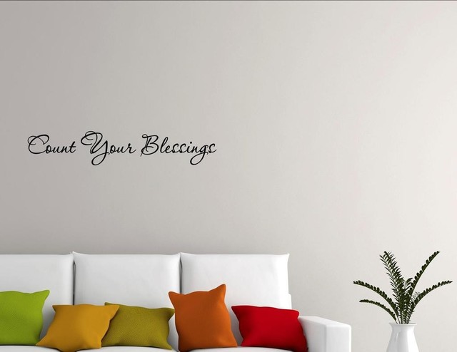 Count Your Blessings Wall Decor Stickers Contemporary Wall Decals By Vinylsay Llc