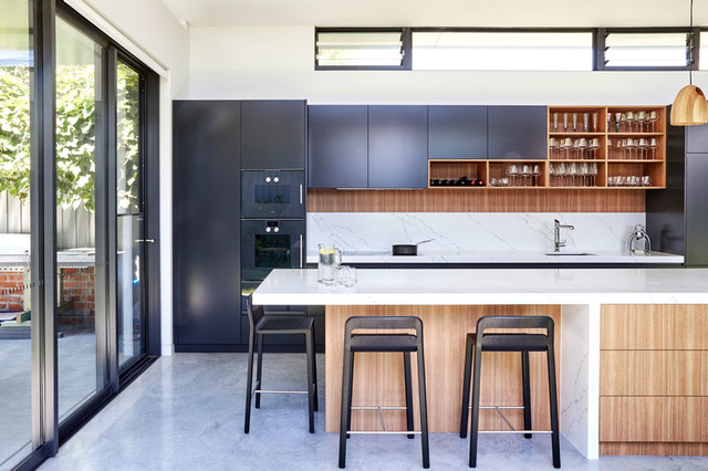 Contemporary Kitchen with Warm Timber Accents contemporary-kitchen
