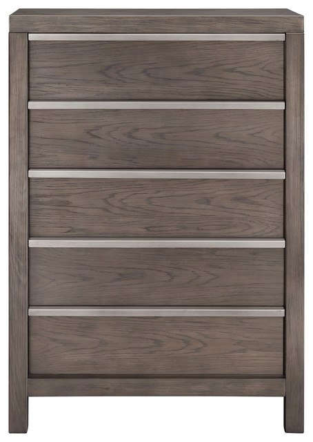Melbourne Heights 5 Drawer Chest Gray Transitional Dressers