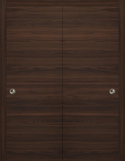 Sliding Closet Bypass Doors 60 X 80 Hardware Planum 0010 Chocolate Ash