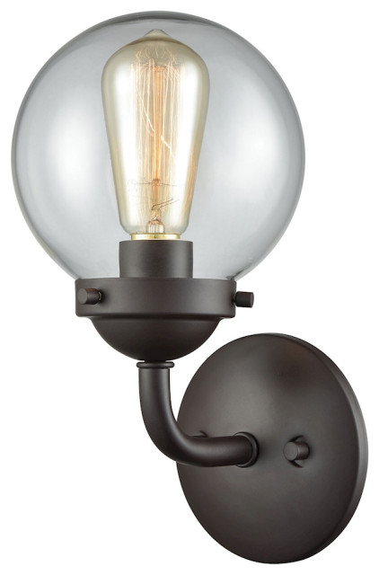 Beckett 1-Light for The Bath, Oil Rubbed Bronze With Clear Glass