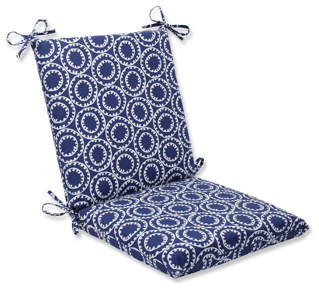 Ring a Bell Squared Corners Chair Cushion, Navy