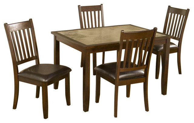 Capitola Faux Marble 5 Piece Dinette Set