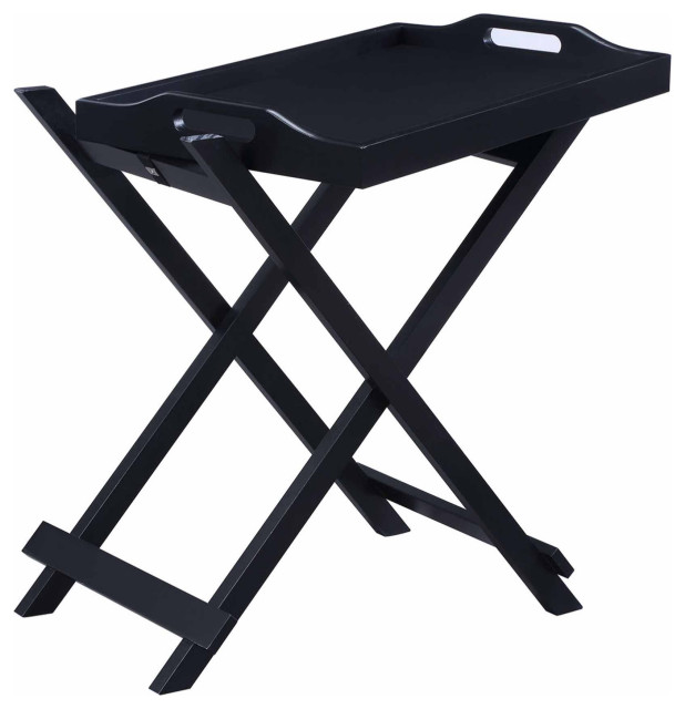 Folding Tray Table in Black Transitional Tv Trays by VirVentures