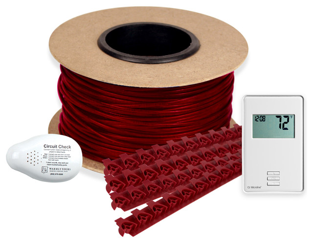 Floor Heating Kit Tempzone Cable System and Non Programmable Thermostat, 12.5 Sq