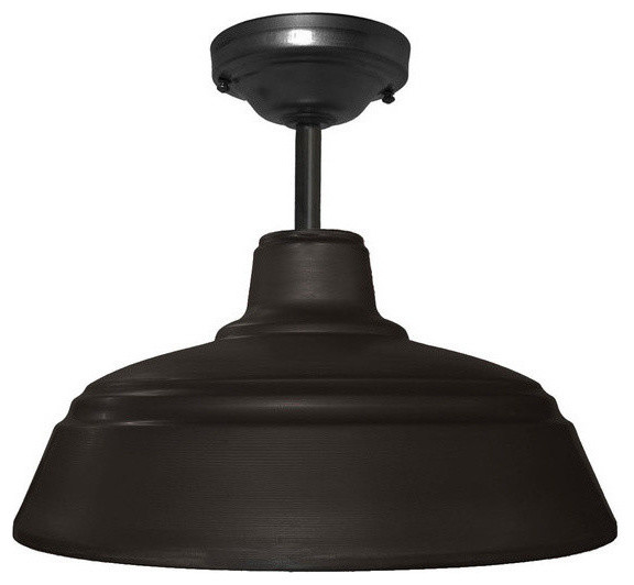 Metal Farmhouse 14 Black Downrod Pendant Light Metal Farmhouse 14 Black Downrod Pendant Light No Bulb