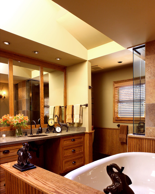 Rift oak bathroom Contemporary Bathroom Detroit by Cole Wagner