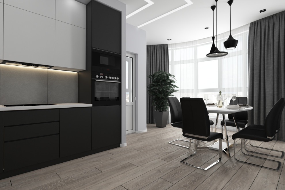 Дизайн кухни-гостинной квартиры в ЖК "Флотилия", г.Краснодар