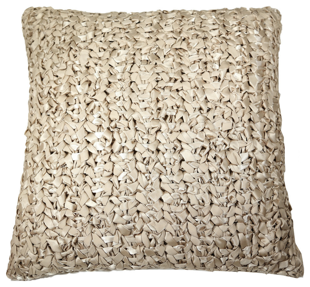 Ribbon Knit Pillow, Cabernet, 20x20