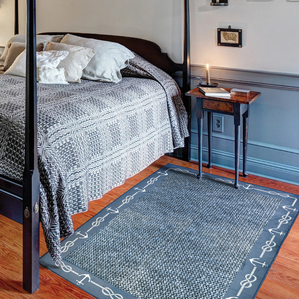 Nautica Blue Indoor Area Rug Beach Style Area Rugs by Home