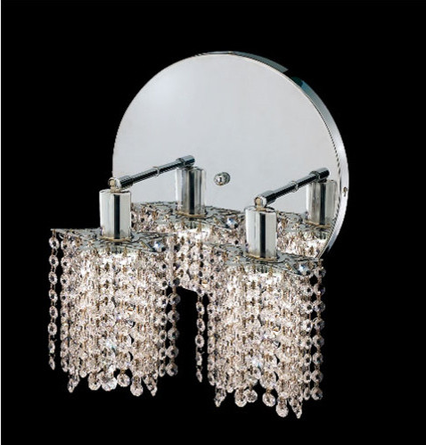 Mini Star Chrome Two-Light Bath Fixture with Royal Cut Clear Crystal and Round C