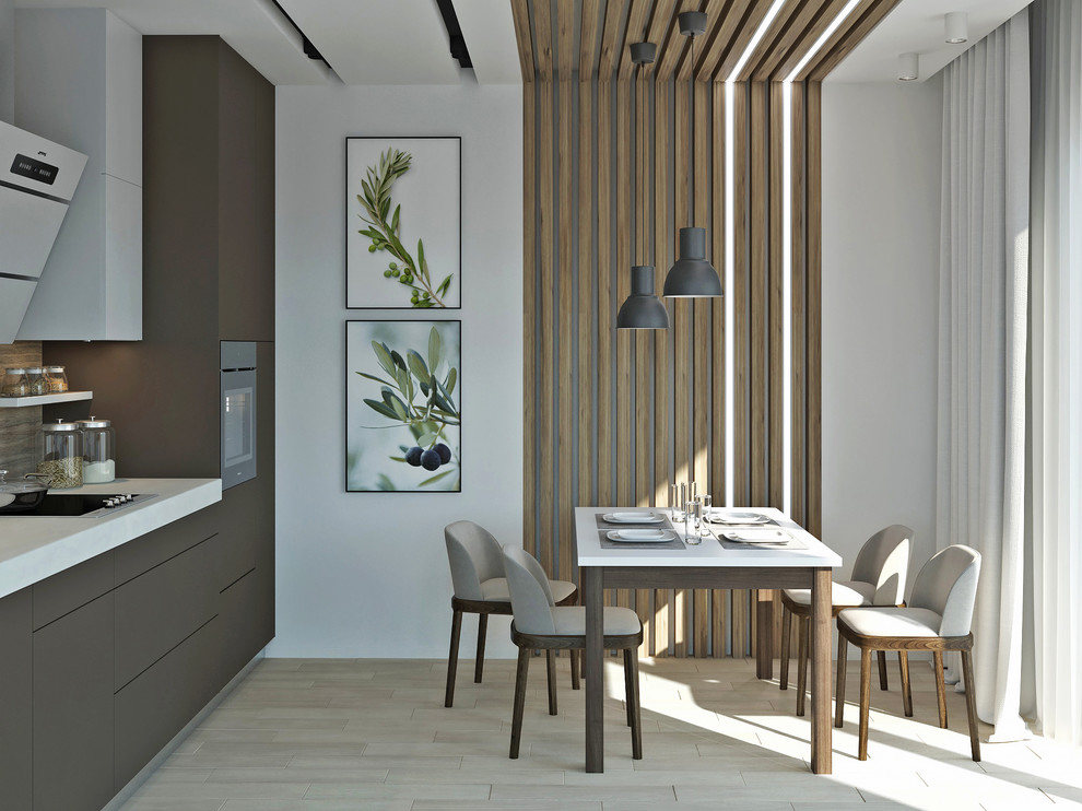 Кухня и гостиная в загородный дом