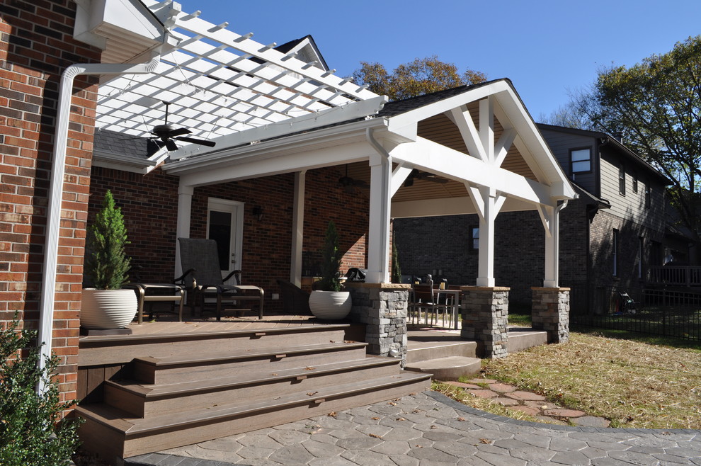 Custom PVC wrapped open gable porch - Traditional - Porch - Nashville