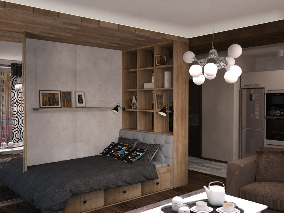 Квартира студия с тремя окнами по двум фасадам