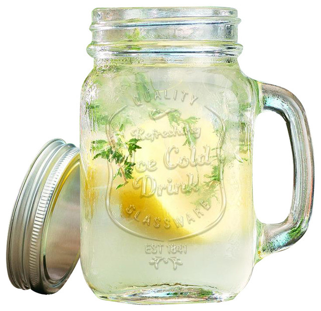 Ice Cold Mason Jar Drinking Glasses Farmhouse Cups And Glassware