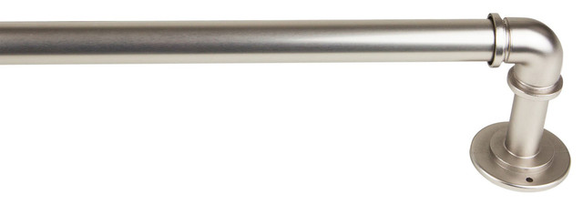 1" Pipe Style Blackout Curtain Rod, 84"-120", 3 Pieces, Satin Nickel