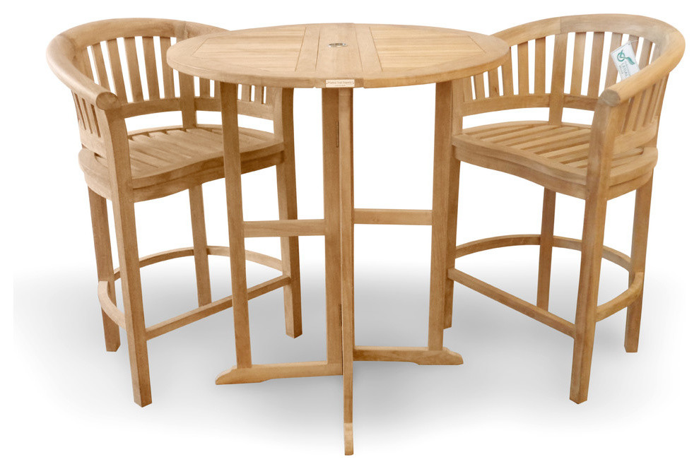 Dropleaf Counter Table 39 2 Chairs Grade A Teak 5 Lower Then Bar