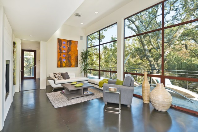 Modern Residence in the Trees contemporain-salon