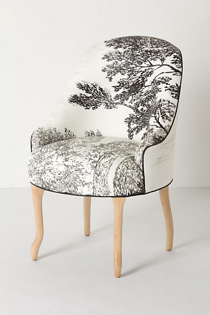Handpainted Toile Pull-Up Chair