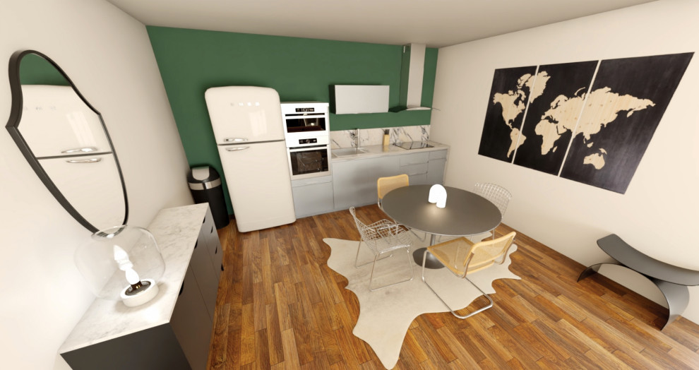 Aménagement d'un salon & cuisine ouverte parisien / Projet en cours
