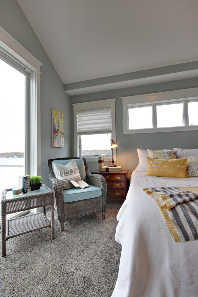Design ideas for a beach style bedroom in Grand Rapids.