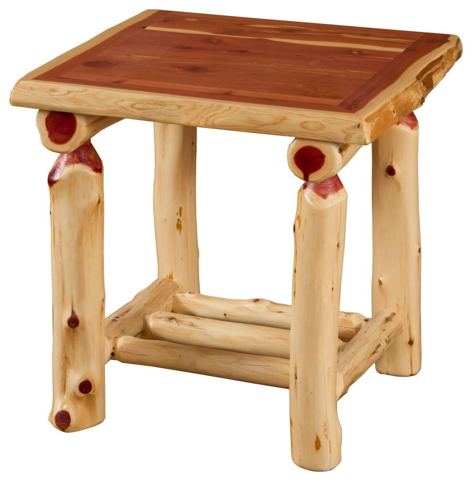 Red Cedar Log End Table