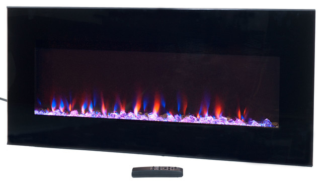 Northwest - Wall-Mounted Electric Fireplace With Remote LED Fire and Ice Flame - View in Your Room! | Houzz