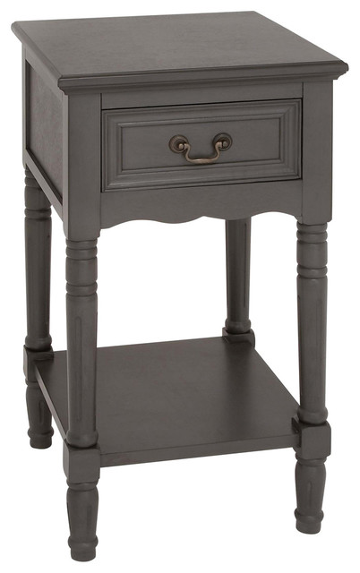 Urban Designs Solid Wood Night Stand Table, Grey
