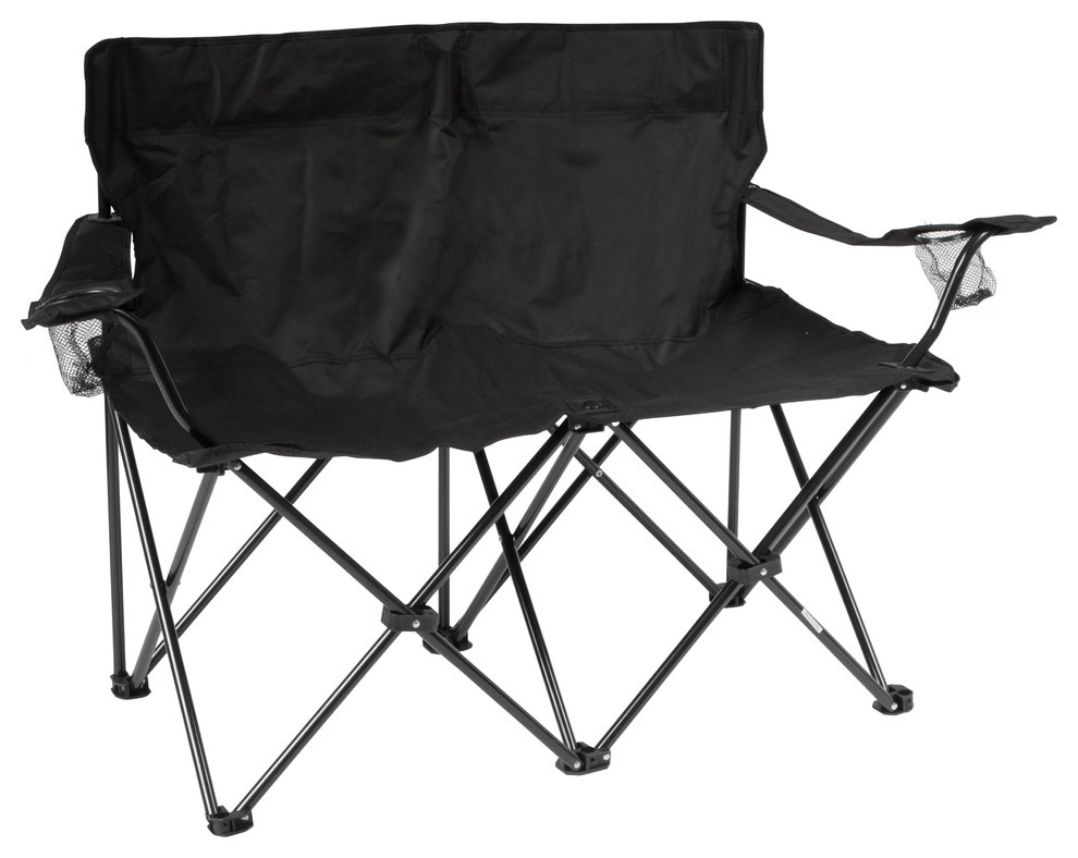 Loveseat Style Double Camp Chair with Steel Frame Contemporary
