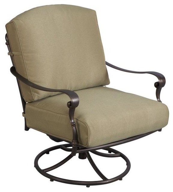 Hampton Bay Chairs Edington Patio Swivel Rocker Lounge Chair with Celery