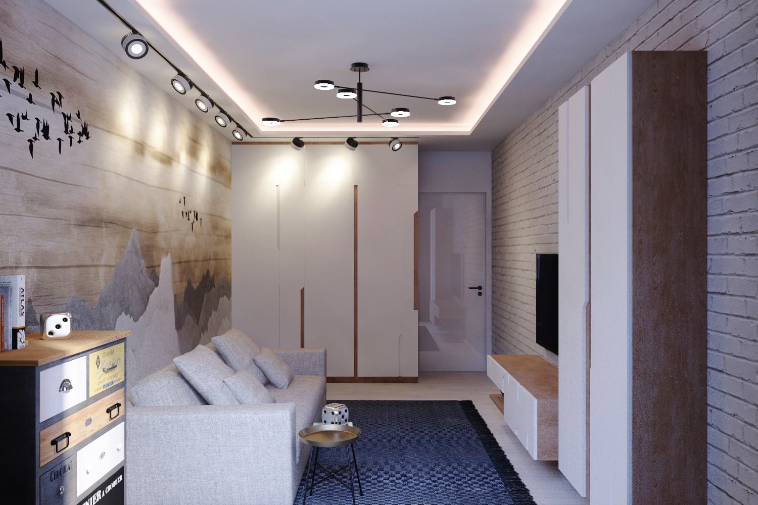 Дизайн интерьера однокомнатной квартиры для сдачи в аренду. Краснодар