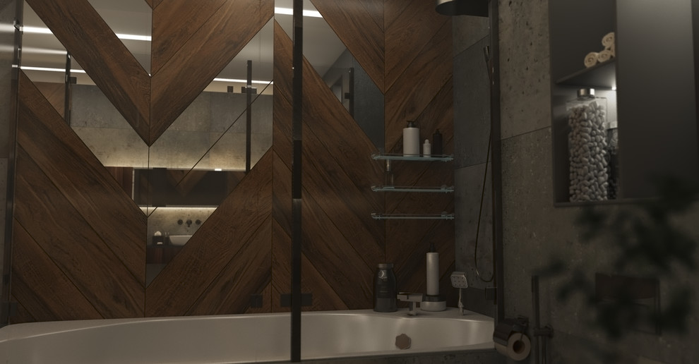 Санузел для пары в стиле лофт.