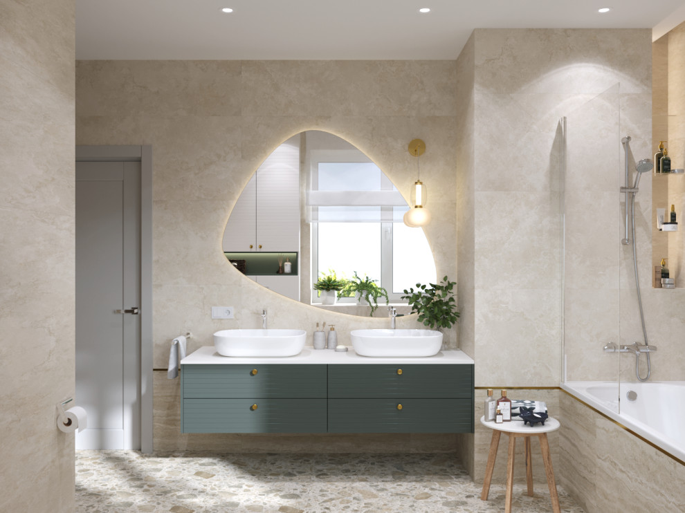 Интерьер ванной комнаты в частном доме