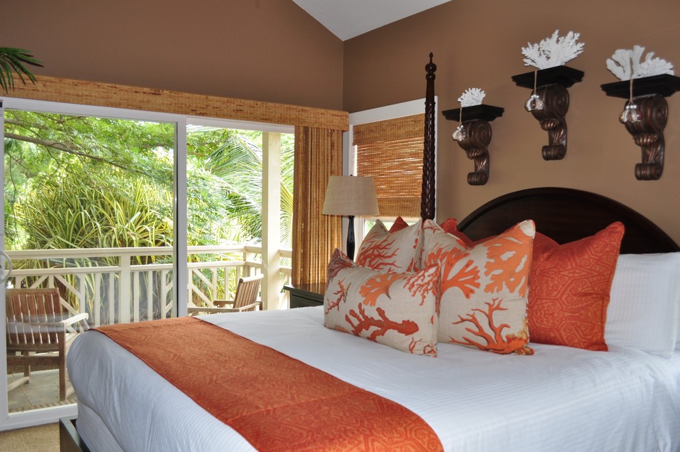 Inspiration for a tropical bedroom in Hawaii.
