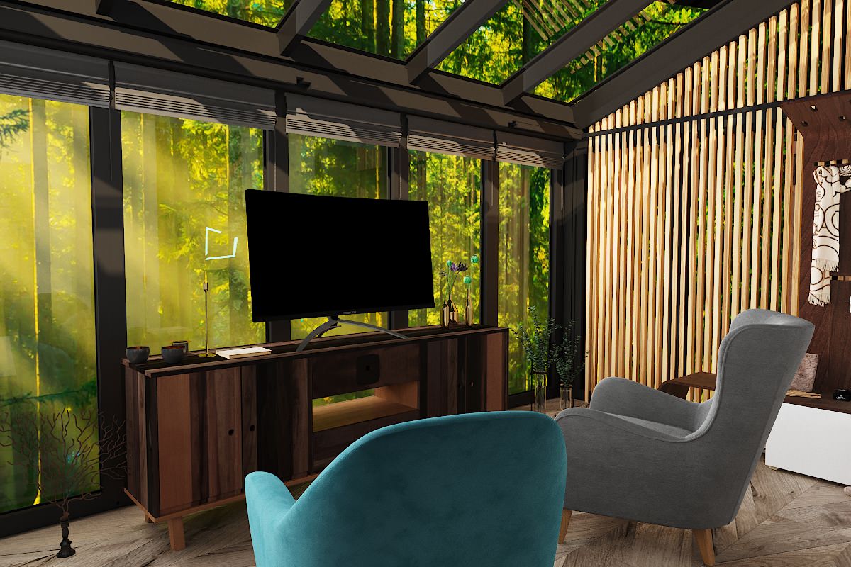 Загородный частный дом, с кухней, одной спальней, и верандой с огромными панорам