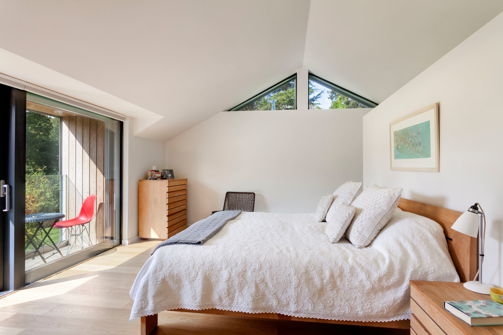 Contemporary bedroom in Sussex.