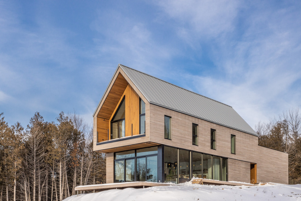 Idéer för att renovera ett nordiskt hus, med två våningar och tak i metall