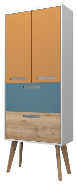 Malmo Freestanding Bathroom Cabinet Saffron Yellow Blue And Beech Large Contemporary Bathroom Cabinets Shelves By Held Mobel Houzz Uk