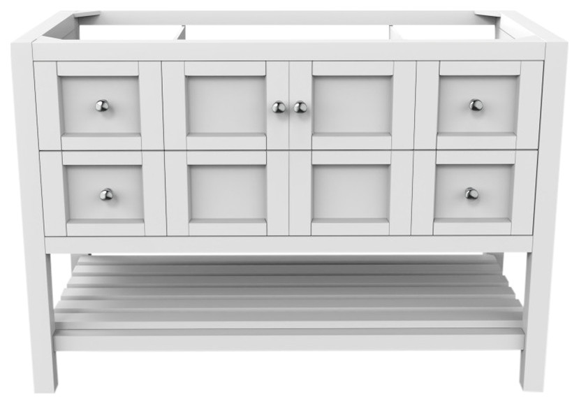 Alicia 48" Freestanding Bathroom Vanity, Base Only Transitional