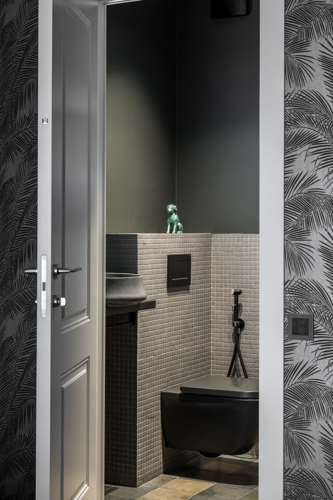 Источник вдохновения для домашнего уюта: ванная комната в современном стиле с керамической плиткой