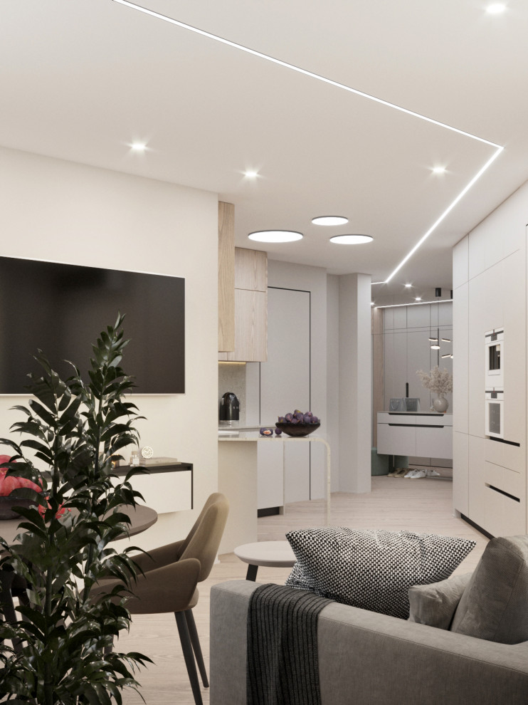 Минималистичная квартира в светлых тонах в ЖК Кристалл