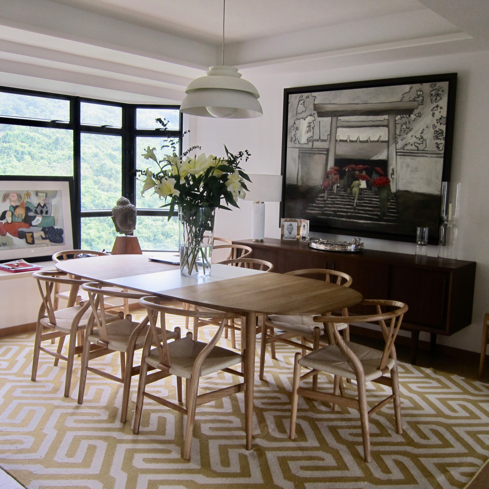 Large contemporary dining room in Hong Kong.